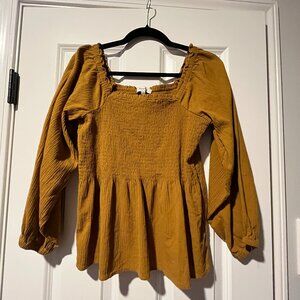 Lucie Smocked Peplum Top